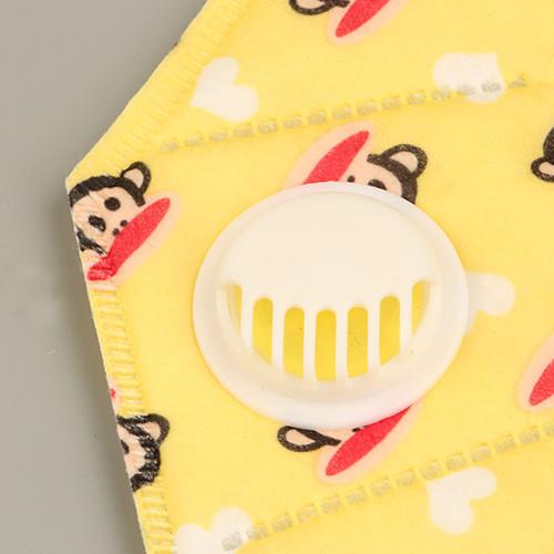 GB2626-2019 Yellow Lug KN95 Isolation Stereo Foldable Face Mask With Breathing Valve