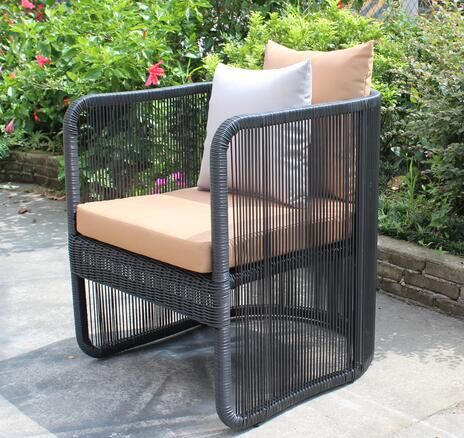 3-piece 2016 New designs black round rattan wicker hotel luxuary sofa set-YS5749