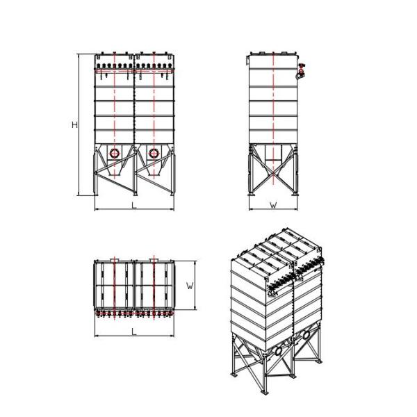 Automatic Cleaning Metal Grinding Dust Collector Carbon Steel Material