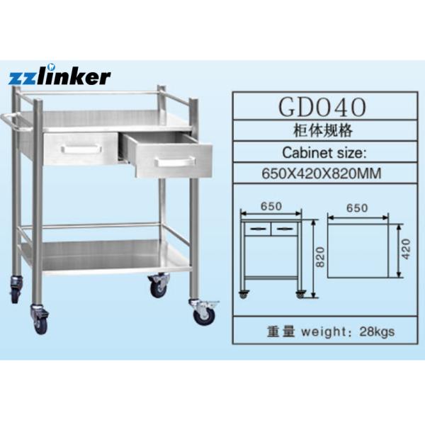 Rear Dental Furniture Cabinets 2 Drawers With Wheels Dental Tool Filing Surgical