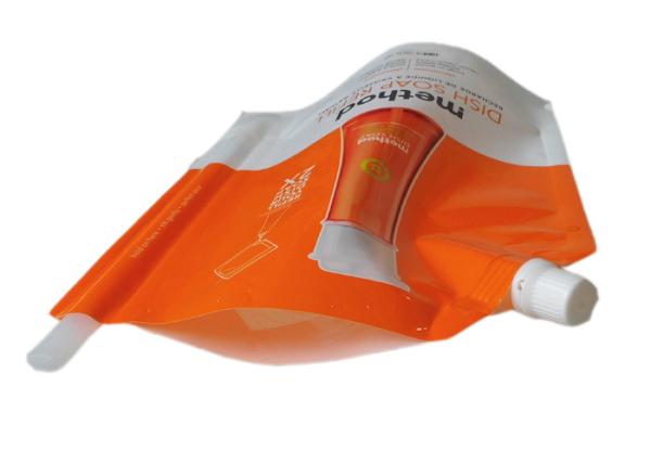 Liquid Eco Stand Up Pouches food grade Heat Seal With Spout And Hanging Hole