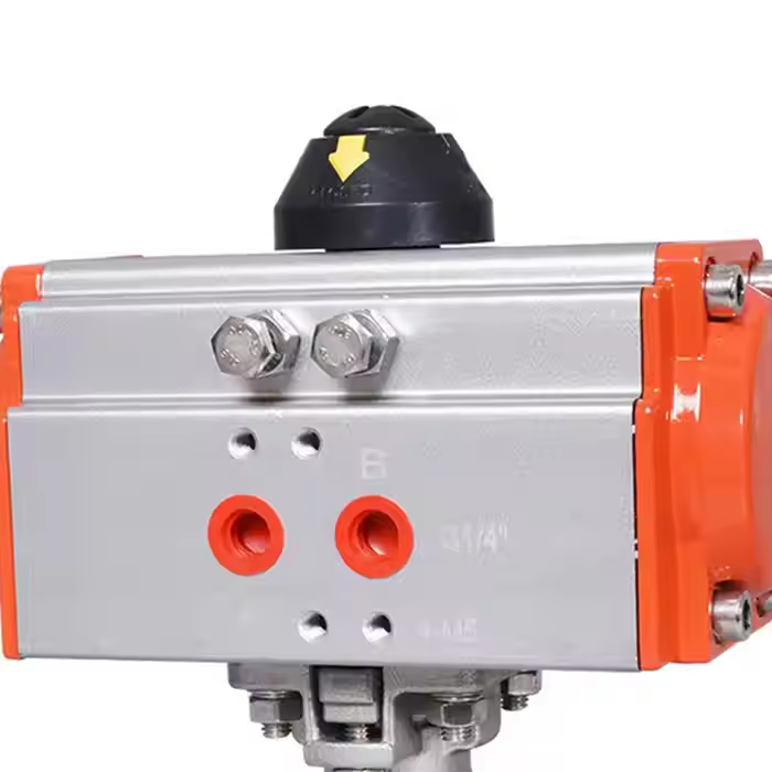 2 Piece 304 Stainless Steel Female Thread Pneumatic Ball Valve NPT BSP Internal Thread Air Actuated Automatic on Off Ball Valve