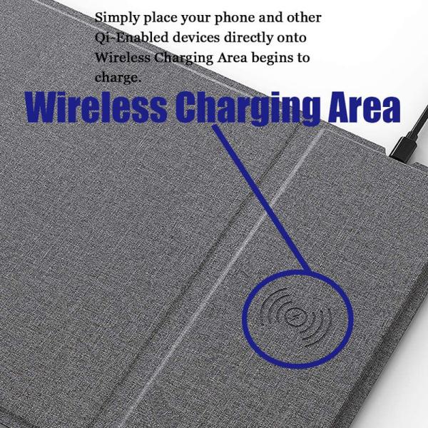 Серые складные беспроводные подарки коврика для мыши заряжателя 10W 300*220*6.5mm