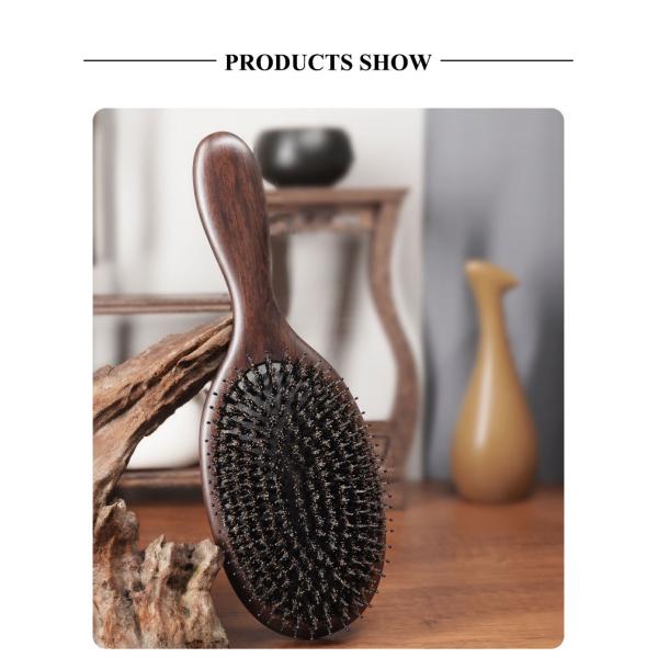 Customized Logo Wooden Square Paddle Hair Brush With 100% Beechwood