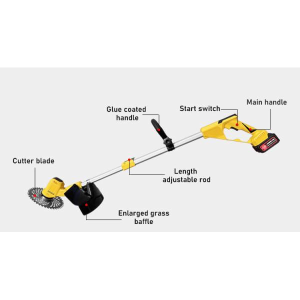 21В литий-ионный электрический беспроводный резач для эффективной обрезки травы