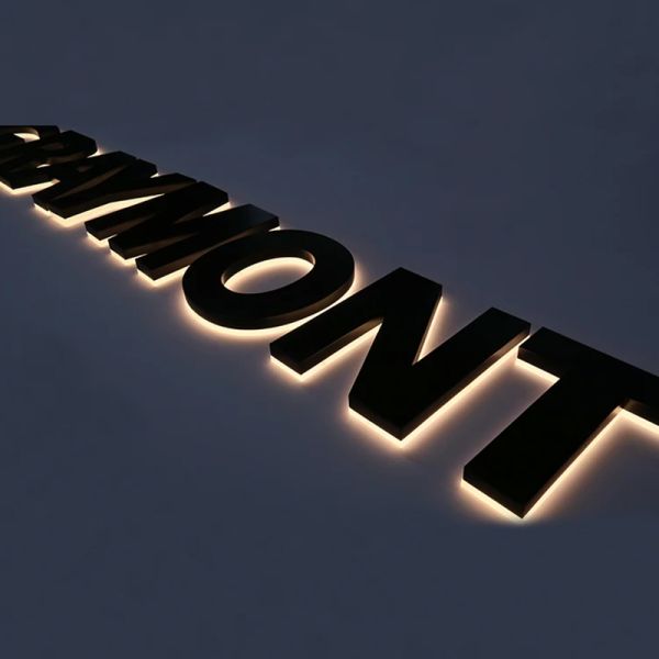 Custom 3D Black Backlit LED Channel Letters Sign for Business