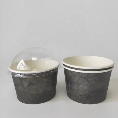 Cuve en papier de boissons chaudes en 500 ml contenant pour emporter avec couvercle de dôme