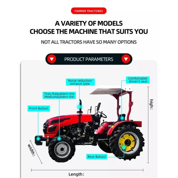 Convenient Maintenance 4 Wheel Drive Garden Tractor Walking 30 Hp Mini Tractor