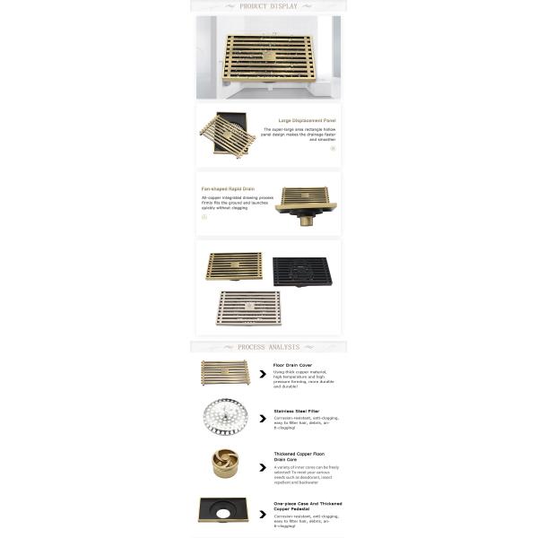 Modern Design Chrome Linear Floor Drain Cover Plate for Basin Usage in Modern Hotels