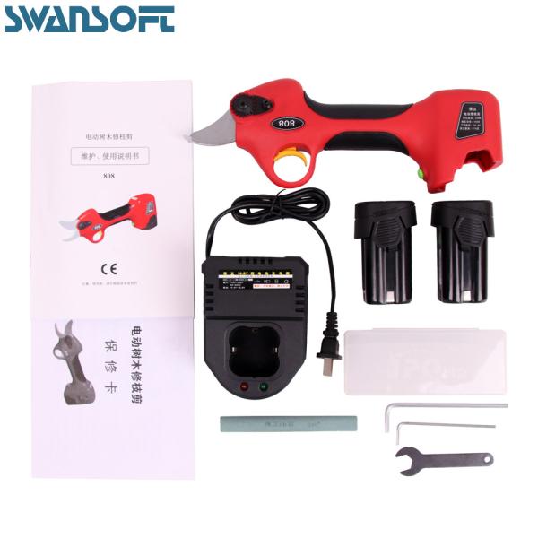 Swansoft 2.5CM Battery Orchard Pruner Lithium Battery Portable Cutting Shears Scissors Cordless Electric Pruners