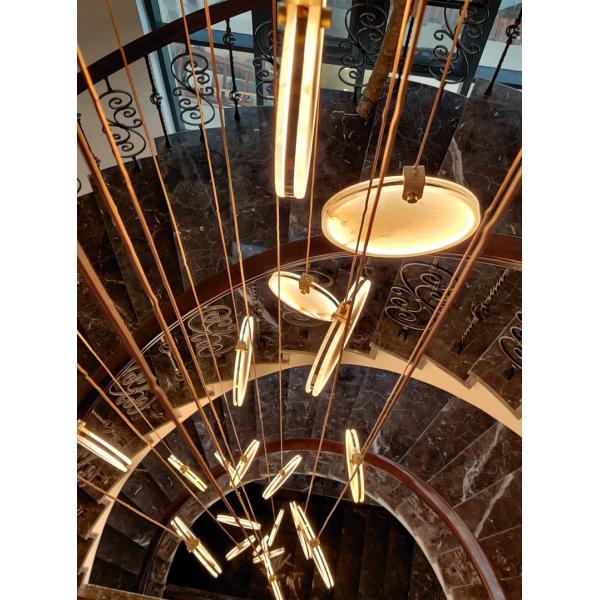 Modern Long Pendant Lights Luxury Staircase Marble Pendant Light(WH-NC-62）