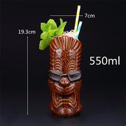 Creative Ceramic Tiki Mugs Hawaiian Cocktail Mug  Porcelain Beer Wine Mug Drinkware