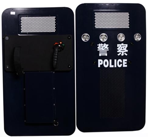 Anti-riot shield, grows dazzling white light, emit sound to disperse the crowd, bear gener