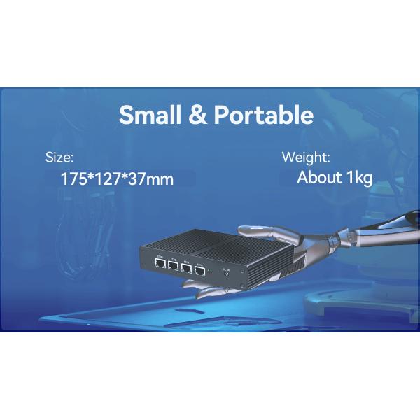 Четыре 2.5GbE RJ45 LAN Firewall DDR5 Mini PC поддерживает HD Dual Screen Display