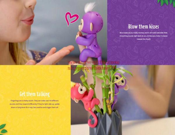 Full Function Fingerlings Interactive Baby Monkeys Toy Smart Fingers Llings Smart Induction Toys Christmas Gift Toy