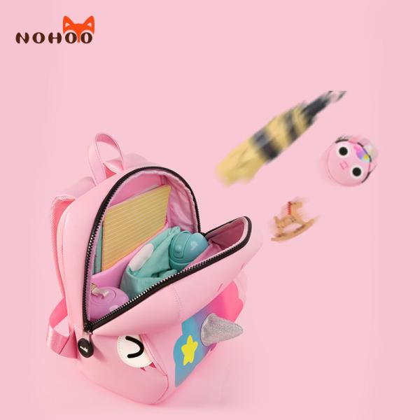 NHB314 Nohoo Wholesale Custom  3D Cartoon PU microfiber kids bags for 2-4 years old