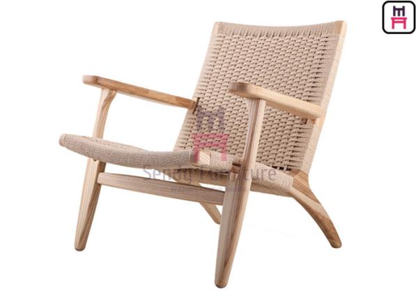 Cadeira 0.45cbm de Ash Wood Armrest Garden Leisure com corda para trás