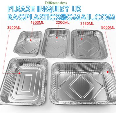Disposable Food Packaging Disposable Tin Foil Dishes Catering Aluminium Foil Container Foil Tray With Plastic Lid