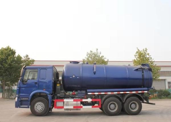 caminhão azul da sução do vácuo das águas residuais do caminhão 6x4 do desperdício da água de esgoto da cor 336HP