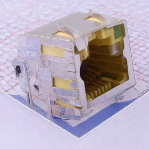 Internal RJ45 connector with spring loaded mechanism and LED indicators yellow housing RCH RC02515