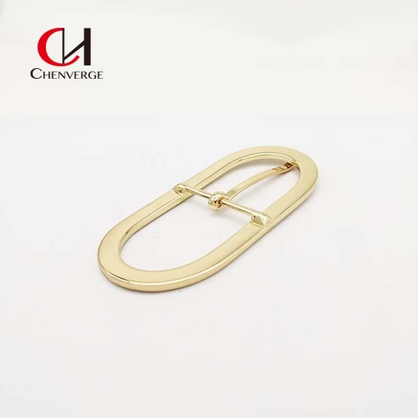Unisex Antirust Center Bar Roller Buckle , Anticorrosive Gold Oval Belt Buckle