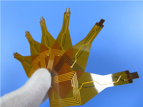 PCB двойного слоя гибкий построенный на Polyimide с золотом погружения и укреплением PI
