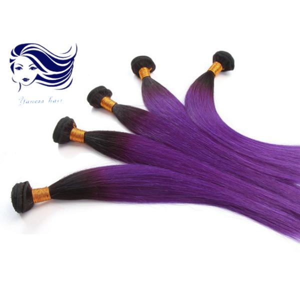 Цвет Ombre Weave прямых волос 20 дюймов пурпуровый бразильский для брюнет