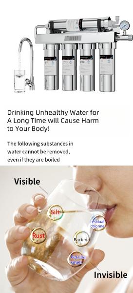 6 Stage Ultrafiltration Water Filters Stainless Steel Large Flow Home Commercial