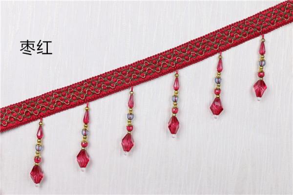 Handmade fashionable chain beads lace tassels fringes for curtain/sofa/pillow decoration
