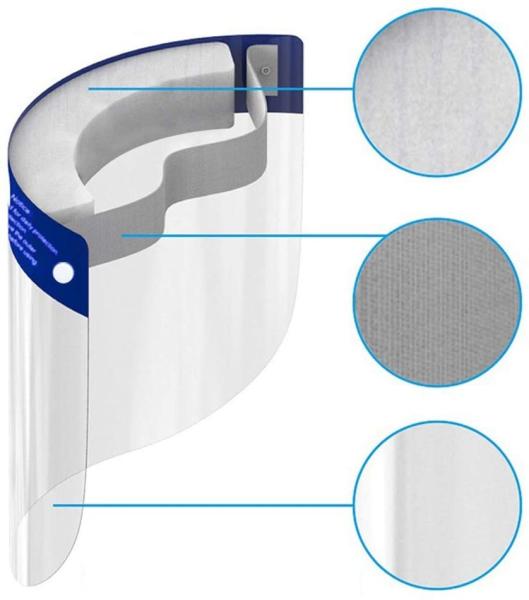 Spitting Prevent Medical Face Shield Vented Foam Design With Forehead Pad
