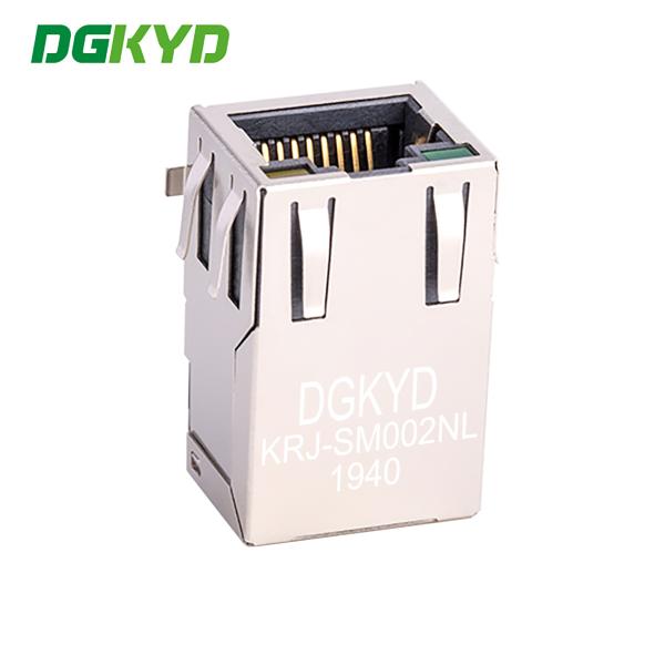 Connecteur de circuits imprimés RJ45 à écran métallique SMD CAT5 Rj45 Jack magnétique, G / Y LED RJ45 port Ethernet transformateur réseau de 100 Mbps KRJ-SM002NL