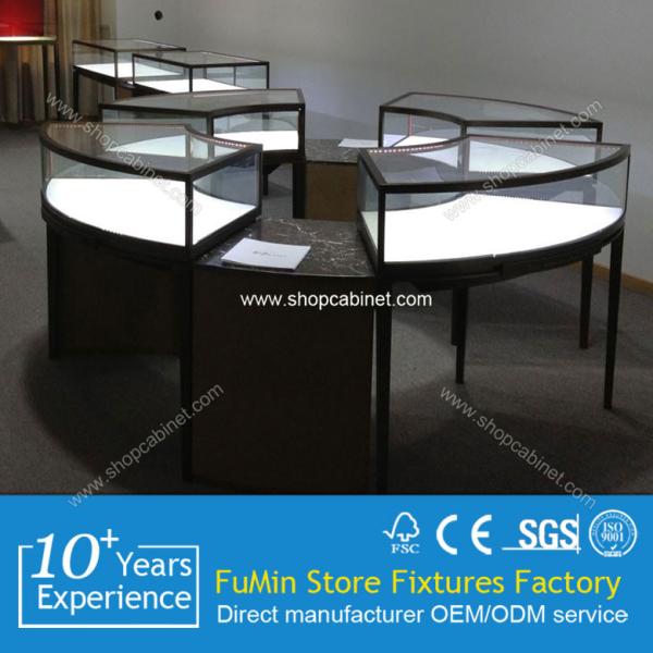 2015 New design Acrylic Jewelry Display Case LED Lights rotating jewelry display cabinets