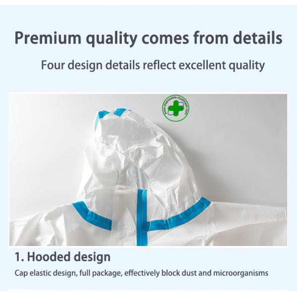 Disposable epidemic prevention supplies medical protective clothing isolation clothing conjoined hooded whole body