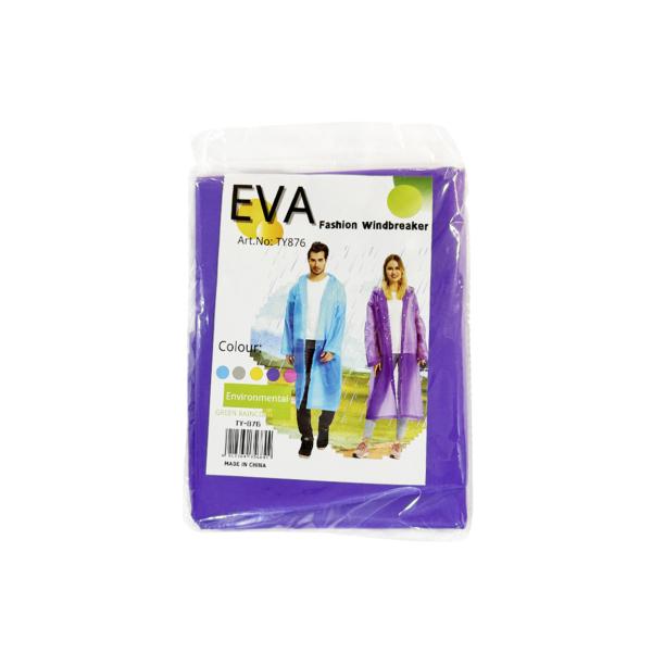 Blue/Purple/Yellow/Red Disposable EVA Raincoat With Hood For Adult/Children