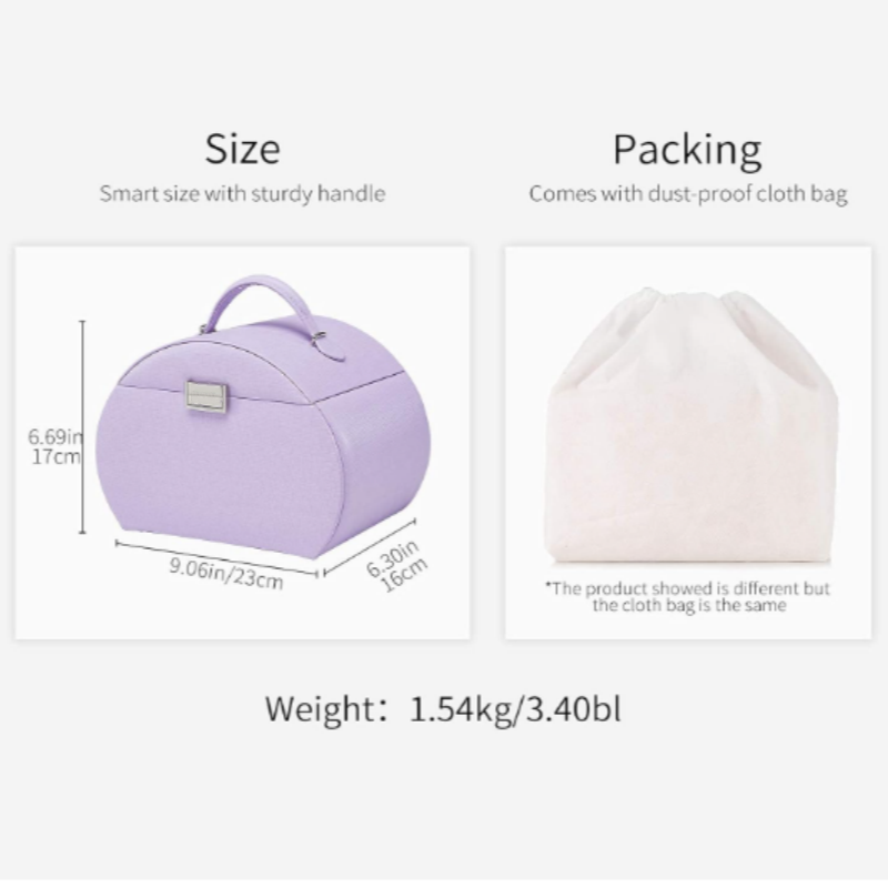 Portable Leather Jewelry Boxes Custom Design OEM Logo With Two Stackable Layer