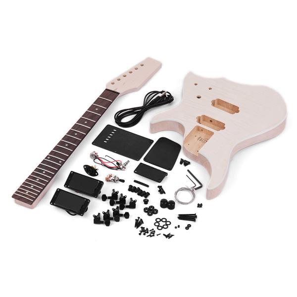 Unfinished DIY Electric Guitar Kit Basswood Body Maple Guitar Neck Rosewood Fingerboard
