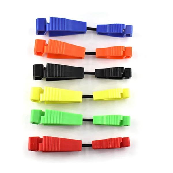 Multi color Plastic Glove Clips designed for safety and durability with customizable size and color options for business