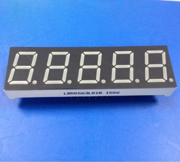 Common Anode Super Bright Red 14.2mm 5 Digit 7 Segment LED Display