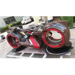 Luminous Motorcycle Disney-themed Decorative Sculpture for Public Spaces, Suitable for Scenic Areas and Outdoor Placement, Made of Cast Copper, Stainless Steel and FRP (Fiberglass Reinforced Plastic)
