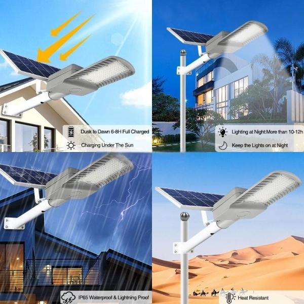 Cool White Solar Powered LED Street Lights 5054 IP67 Waterproof Solar Street Light