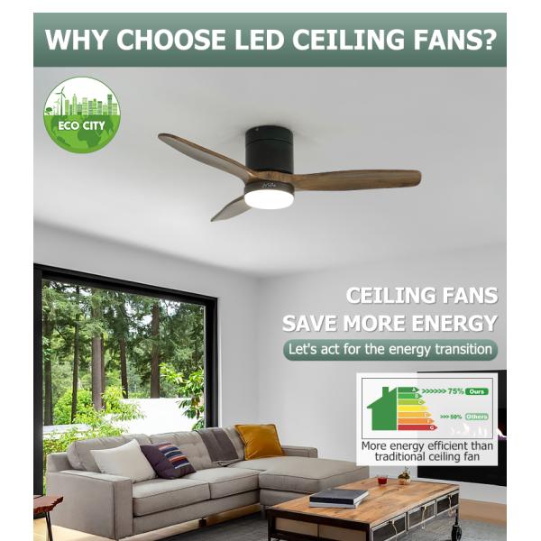 Customizado 42 polegadas ventilador de teto com luz 1stshine Solid Wood Blades OEM