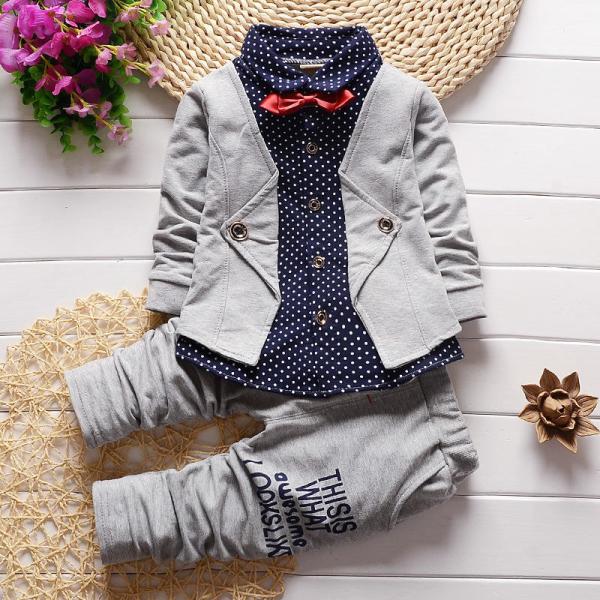 Children's Outfit Sets Cotton Kids Custom Fashion Suit Boys Three-Piece Leisure Suit