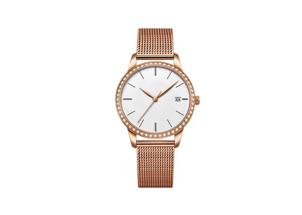 Stones Mesh Band Stainless Steel Ladies Watch With 30M Water Resistant