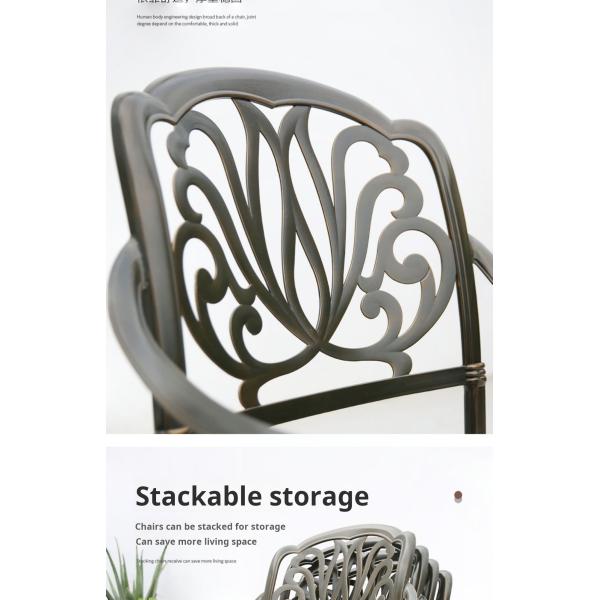 OEM Cast Aluminium Leisure Dining Table And Chairs Set For Outdoor Garden