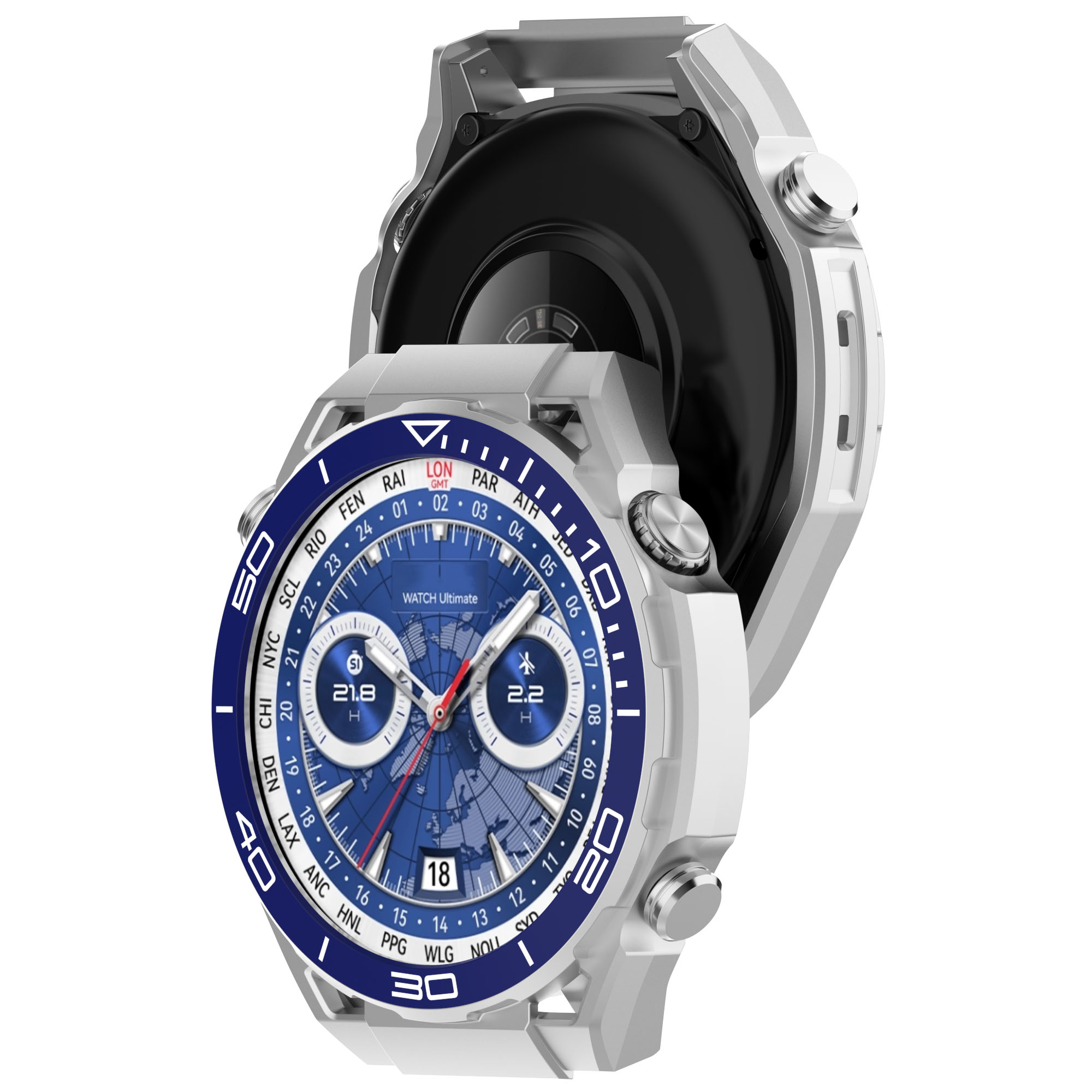 Eraysun for Watch GT4 46MM Tempered Glass Screen PC Protective Case with Scratch Resistant Bumper Cover-Fashion/Luxury Style