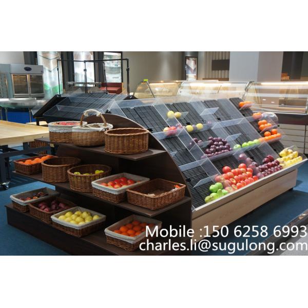 Изготовленные на заказ миниые стеллаж для выставки товаров овоща плодоовощ, плодоовощ & стойки дисплея Veg