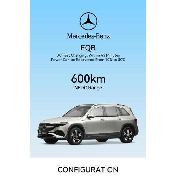 - Energía Vehículos eléctricos 2023 Mercedes Benz EQB/EQA SUV de lujo de 5 plazas Velocidad máxima 160 Km/h Peso sin carga 2207 Kg