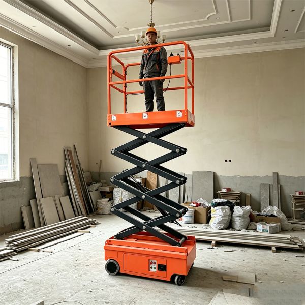 Outdoor Mini All Electric Single Man Scissor Lift Self Propelled Aerial Work Platform