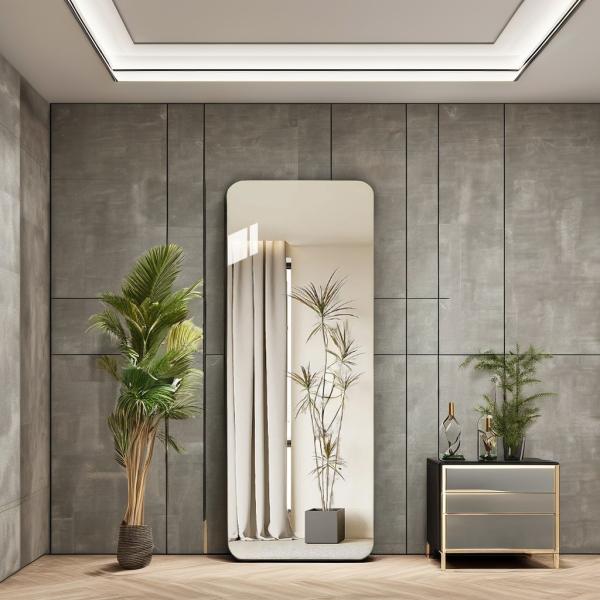 Modern Style Deep Processing Long Arched Irregular Arch Framed Mirror for Wall Decor