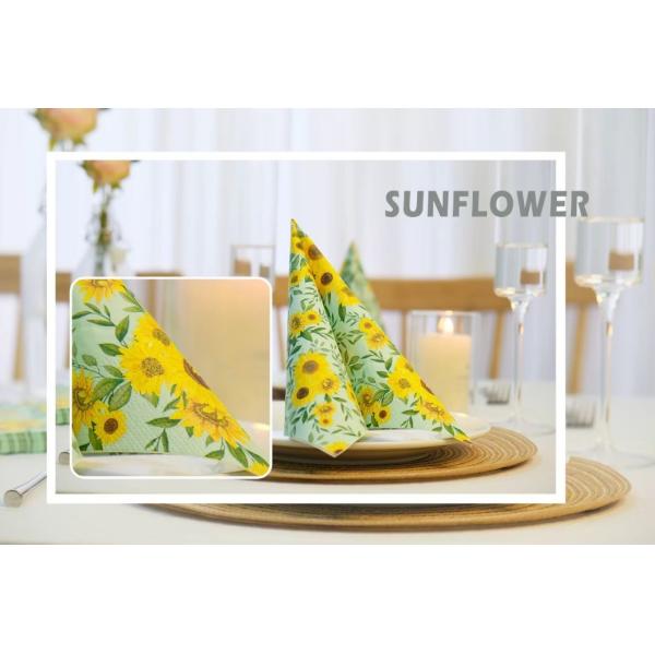 Customized Size 25X25cm Wedding Flower Personalized Printed Paper Napkins Serviettes